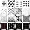 Geometric Cushion Cover Throw Pillow Case Dotted Grid Triangular Art White Black