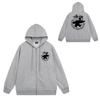 Trendy brand zipper hooded autumn and winter new letter flame pai jiu couple coat
