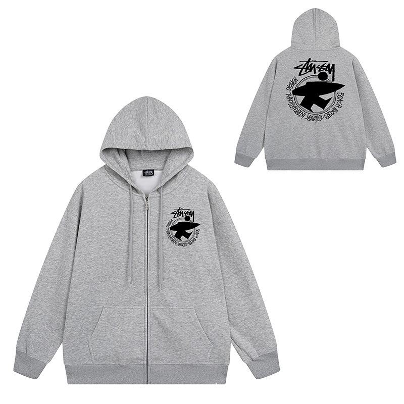 Trendy brand zipper hooded autumn and winter new letter flame pai jiu couple coat