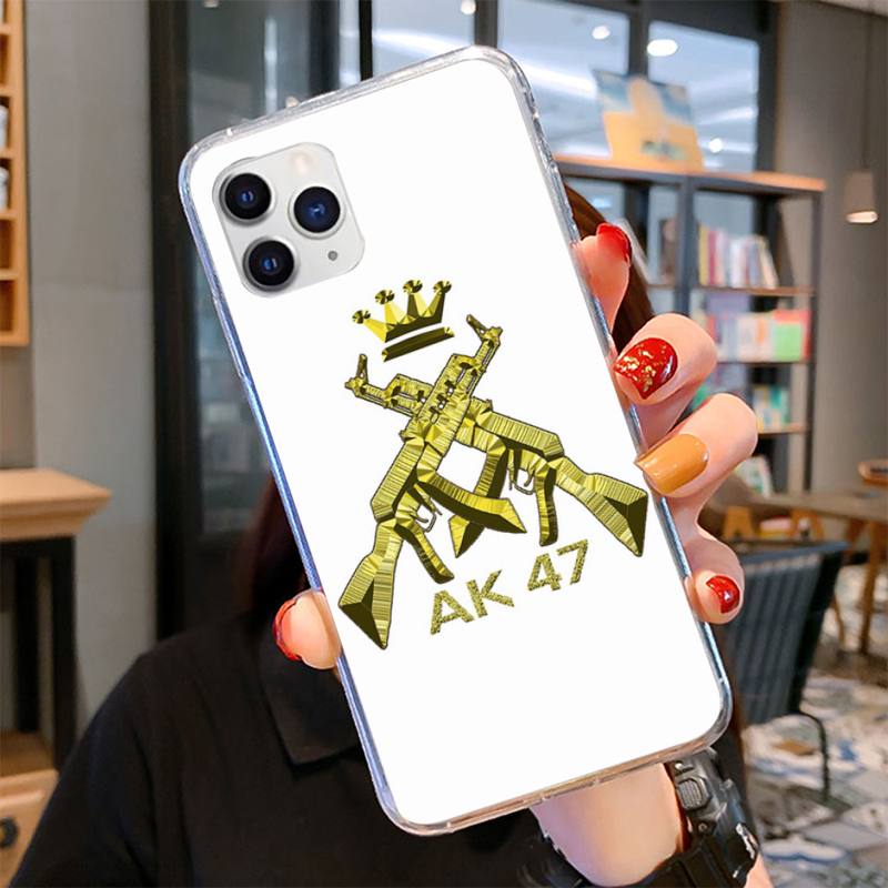 AK47 Handgun Gun BUllets Phone Case for iPhone 11 12 13 Mini Pro Max 8 7 6 6S Plus X 5 SE 2020 XR XS Case Shell