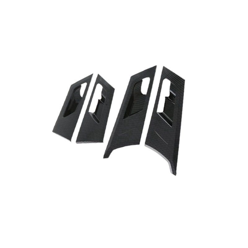 Authentic 4PCS Inner Handle Frame Inner Door Bowl Inner Handle Panel Decoration Car Parts Accessories For Mitsubishi Outlander 2 Carbon Fiber Pattern