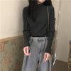 2025 Women's Ribbed German Velvet Warm Solid T-Shirt, Half-High Neck Base Layer