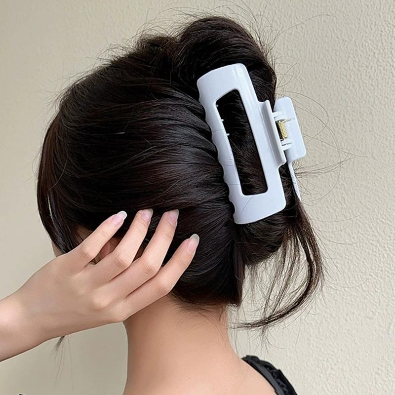 New Soft Silicone Hair Claws for Women Korean High-End Anti Fall Large Shark Clip Without Hurting Head Simple Hollow Accessory