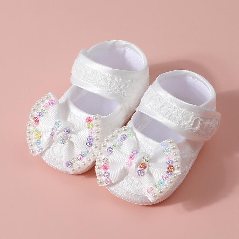 

Младенческие детские плоские нескользящие туфли Дышащие туфли с бантом Туфли принцессы 11