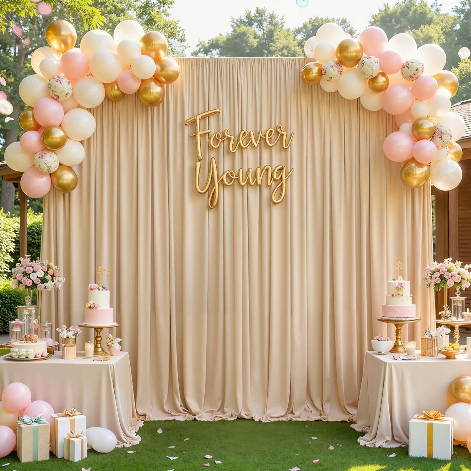 1 STuks Saliegroen Zacht Polyester Achtergrondgordijn voor Bruiloft Feest Verjaardag Babyborrel Fotografie Huisdecoratie Achtergrond W150xH215