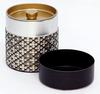 Kotodo Takahashi Seisakusho Tea Caddy KuroTO Komon Flat Type 100g (Hanabishi #124)