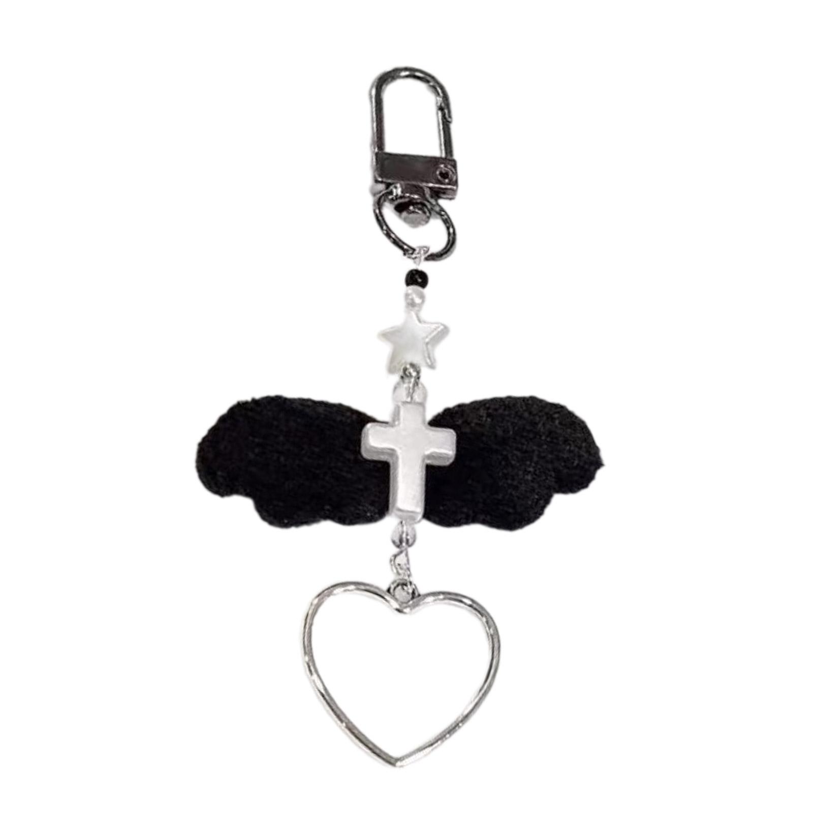 

Брелок в виде крыльев в виде сердца с медведем, милые украшения, брелок с украшением для рюкзака, сумки, подвески, подарок для девочек и женщин 2