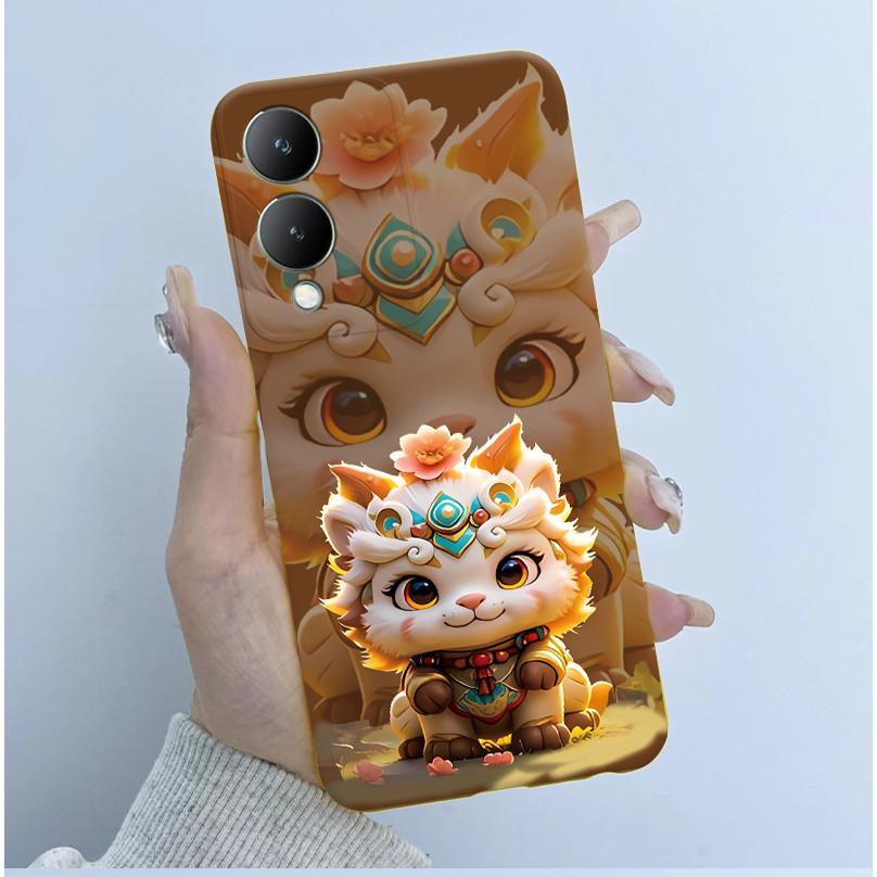 Cute Astronaut Panda Cartoon Phone Case For Vivo Y17s 2023 Casing TPU Slim Back Cover For Vivo Y17S 4G V2310 Soft Silicone Cases