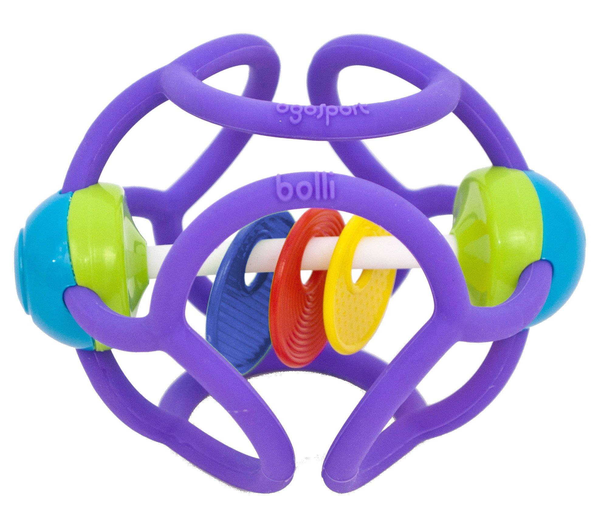 

T-Rex Volley Rattle, First Ball Teething Rattle, Squeeze, Bite, Pull, Made with Safe Materials, Purple