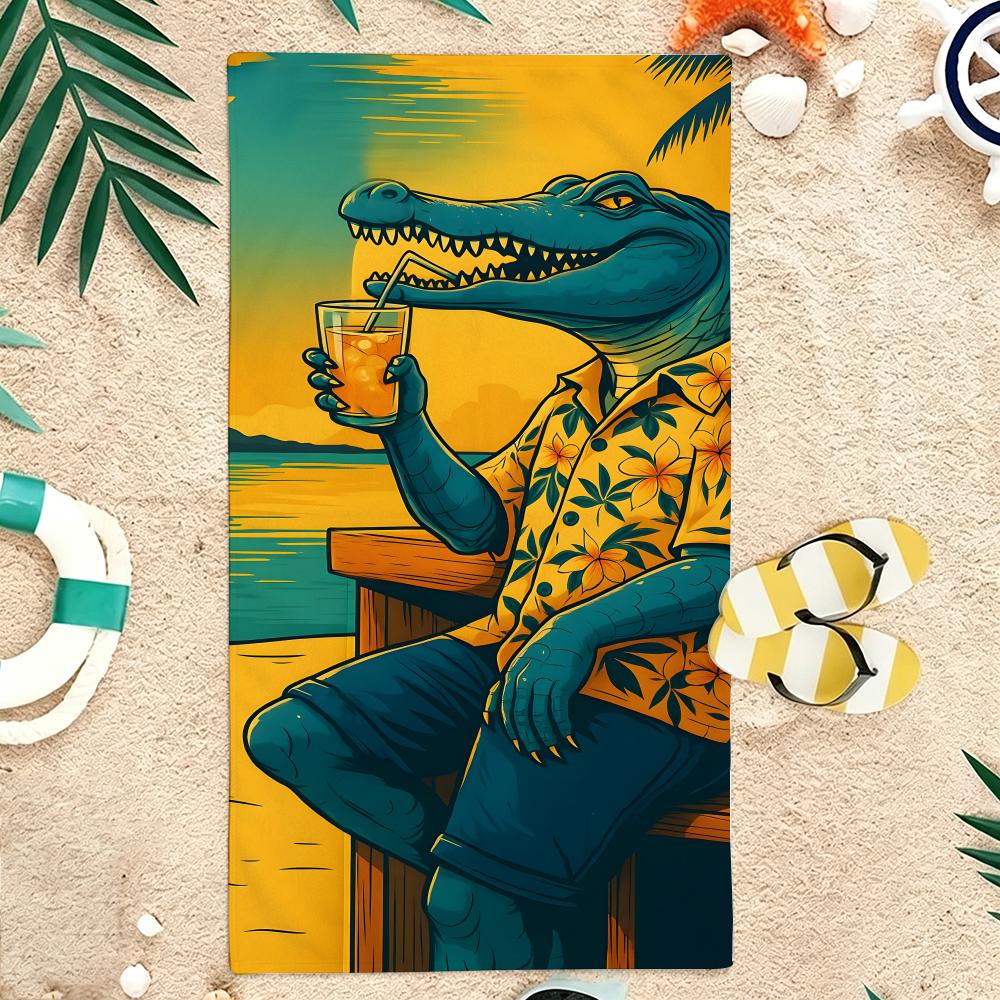 Cool vintage crocodile Towel Microfiber soft Beach Towel for Travel Fitness Sauna Bathing Camping