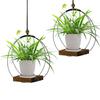 Metal Plant Hanger Adjustable Rope Modern Boho Minimalist Flower Pot Holder Basket for Indoor Outdoor Garden Decorations