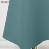 ZANZEA Women Summer Square Collar Casual Sleeveless Dress
