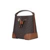 Michael Kors Mercer 18 Classic Monogram Coated Canvas Bucket Bag Women Bags Light-Brown 35F2GM9M1B-BROWN