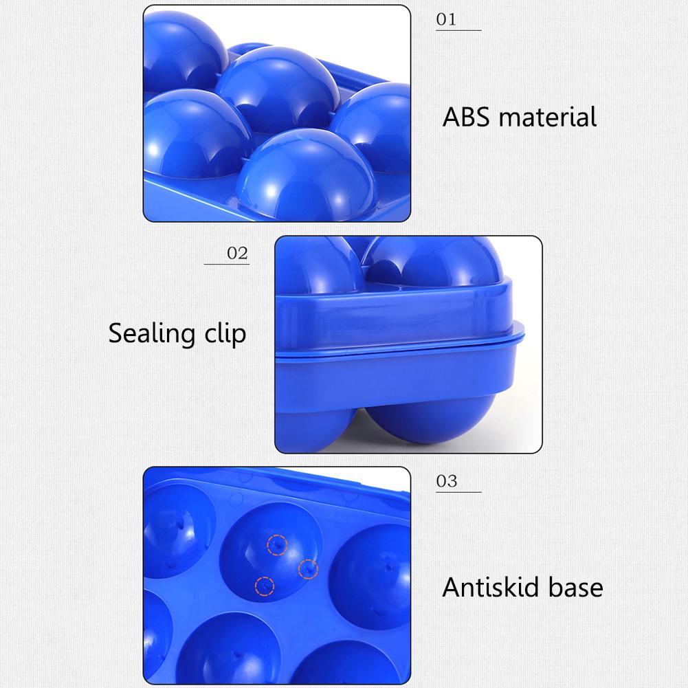 6-Grid Egg Storage Cases Shockproof Refrigerator Eggs Case Dropproof Eggs Protection Tray Non-slip with Handle Kitchen Supplies