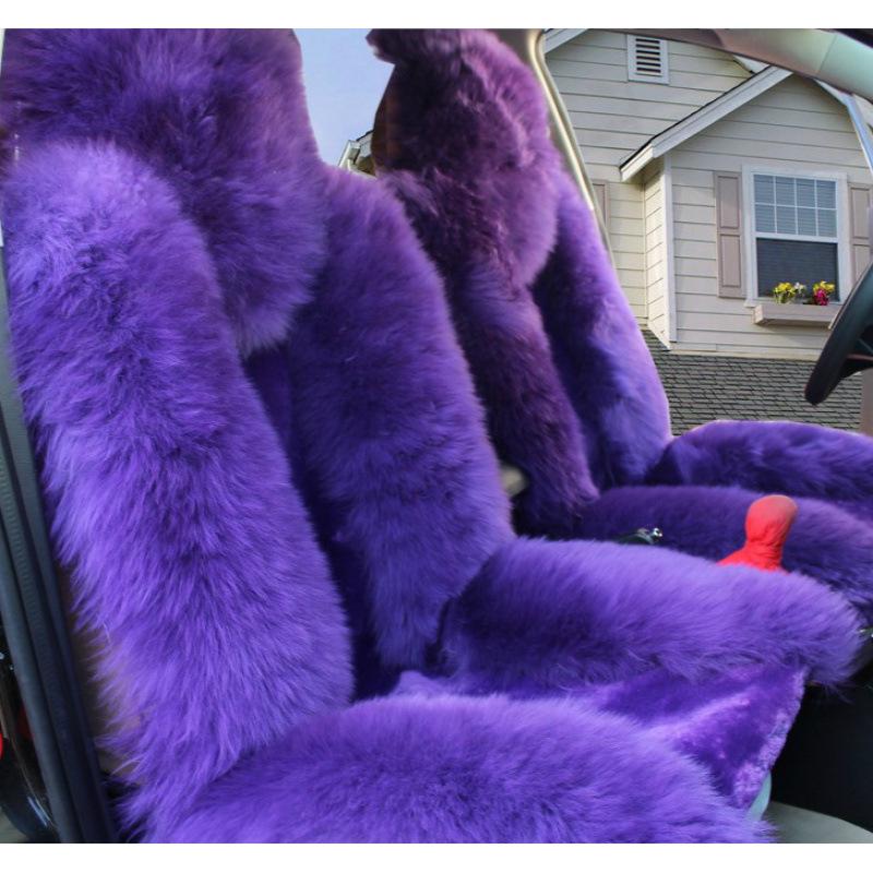 One-Piece Wool Car Seat Cushion - Plush Fur Winter Pad