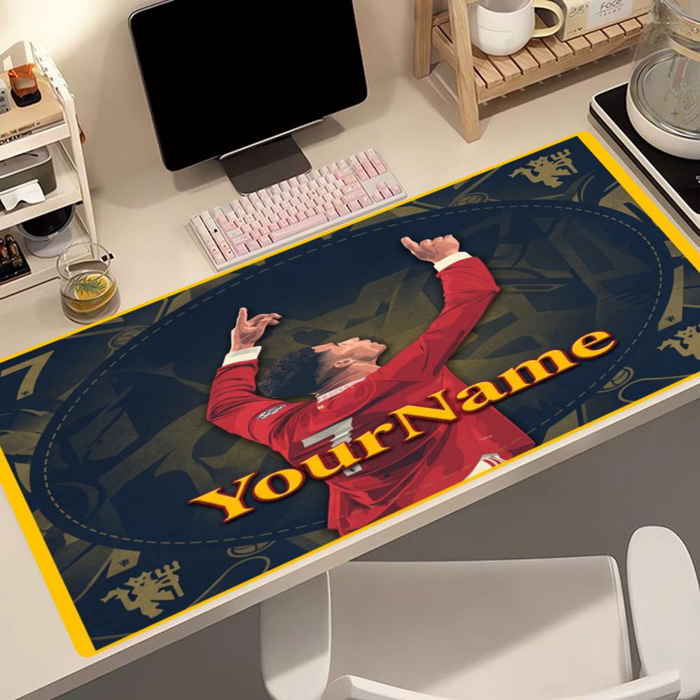 Cristiano Ronaldo Personalized Name Mouse Pad Keyboard Mat Ultralong Desk Mat Nonslip Rubber Base Office Desk Accessory