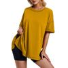 Ladies Casual Round Neck Short Sleeve Color Fashion Loose T-shirt