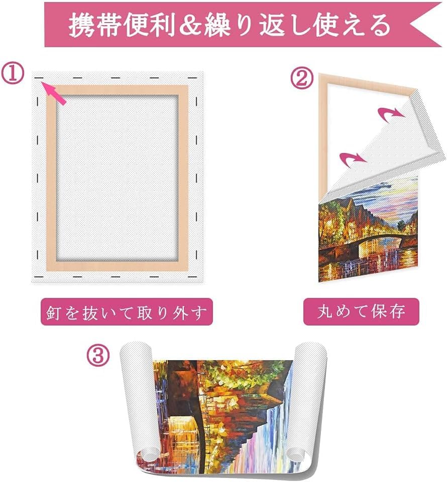 HANSILK 12-Piece Canvas Art Set 4 Sizes 3 Sheets Each Wooden Frame Oil Painting Canvas Panel Board Cotton-Polyester Blend Thick Oil Leak Prevention