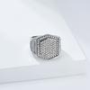 Hiphop Shinny Zircon Hexagon Shaped Ringn for Men Stainless Steel Ring Gold Plated Jewelry