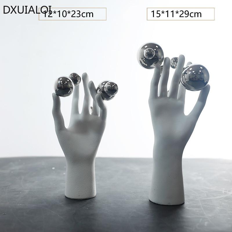 DXUIALOI Modern simplicityHuman puppet hand shape decoration resin crafts creative simple home living room resin decoration