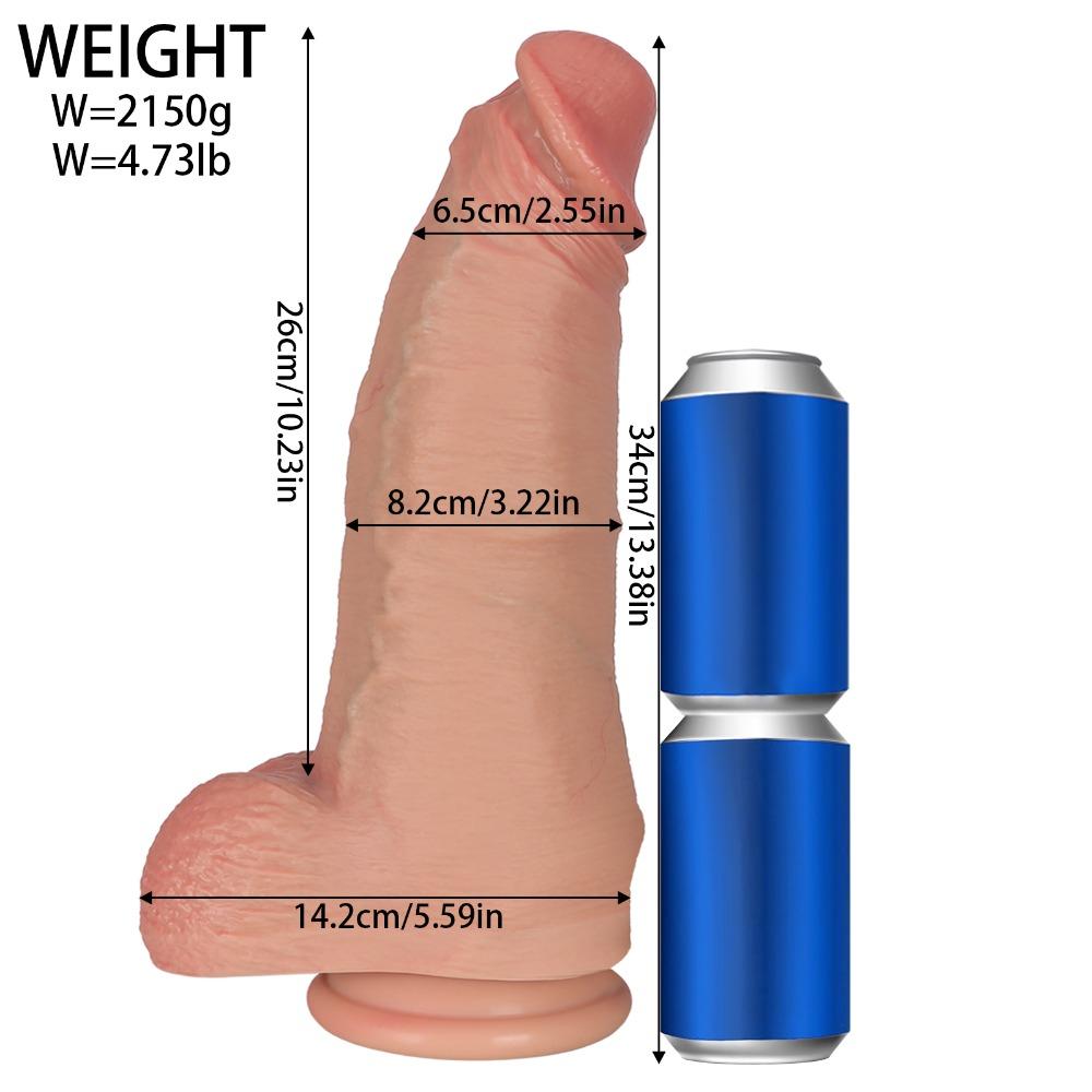 Giant Realistic Dildo with Suction Cup, Liquid Silicone Extra Large Penis for Women