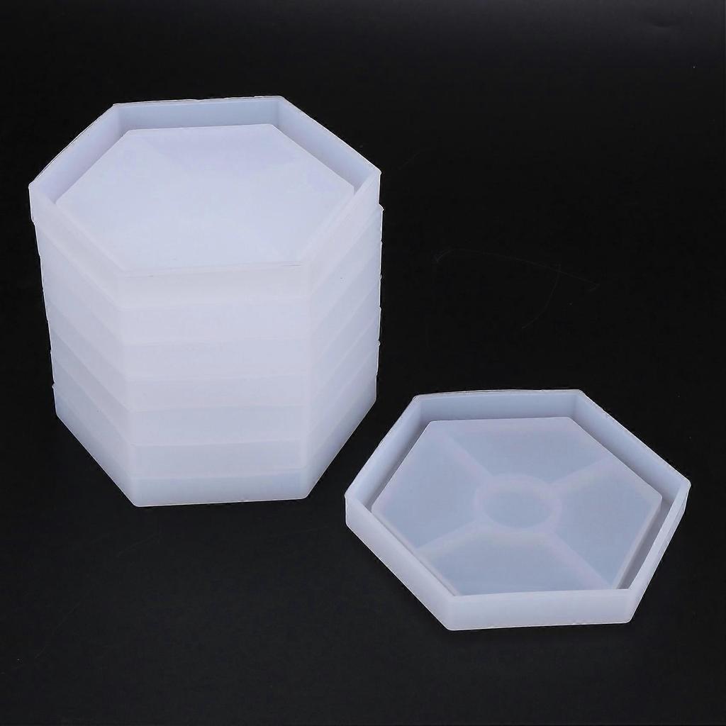 16 Pack Hexagon Silicone Coaster Molds Silicone Resin Mold, Epoxy Molds for Casting with Resin, Concrete, Cement