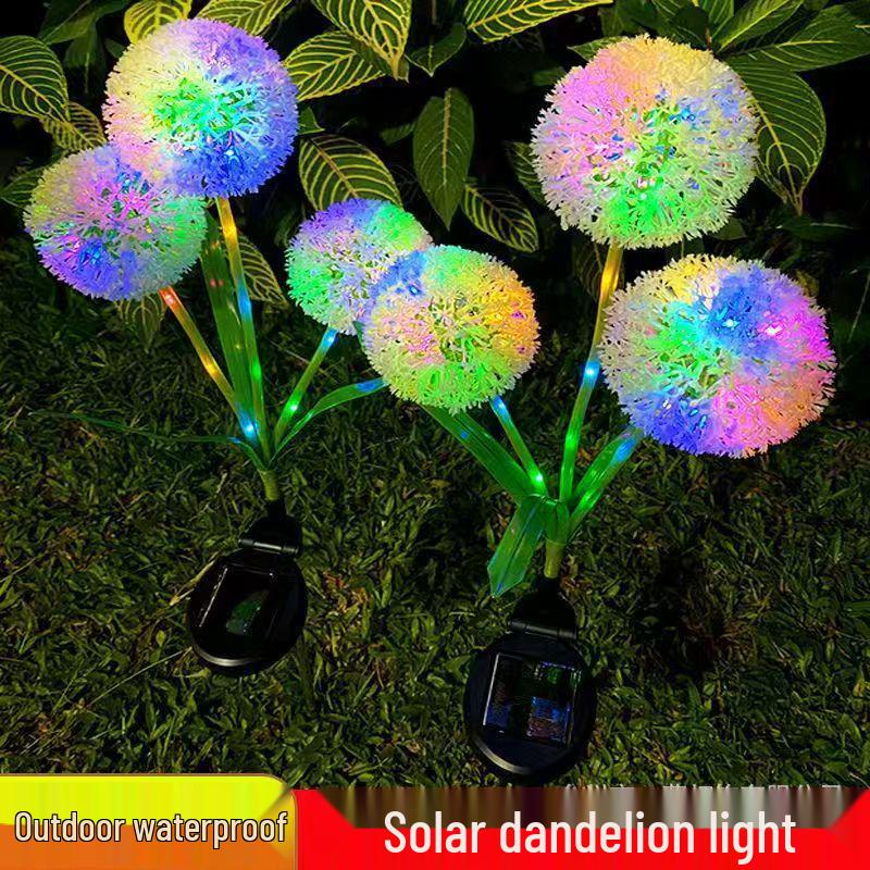 LED Dandelion Ground Plug String Lights - Outdoor Courtyard Decoration
