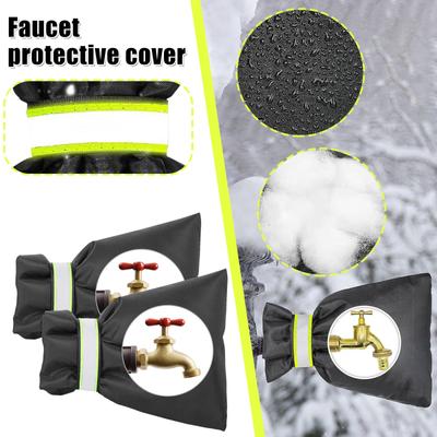 Winter Faucet Antifreeze Cover, Outdoor Reflective Faucet Protective Cover, 2 Sets, 8.27in*5.91 In