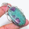 Natural Ruby Fuchsite Gemstone 925 Sterling Silver Jewelry Pendant 2.56" AP-16412