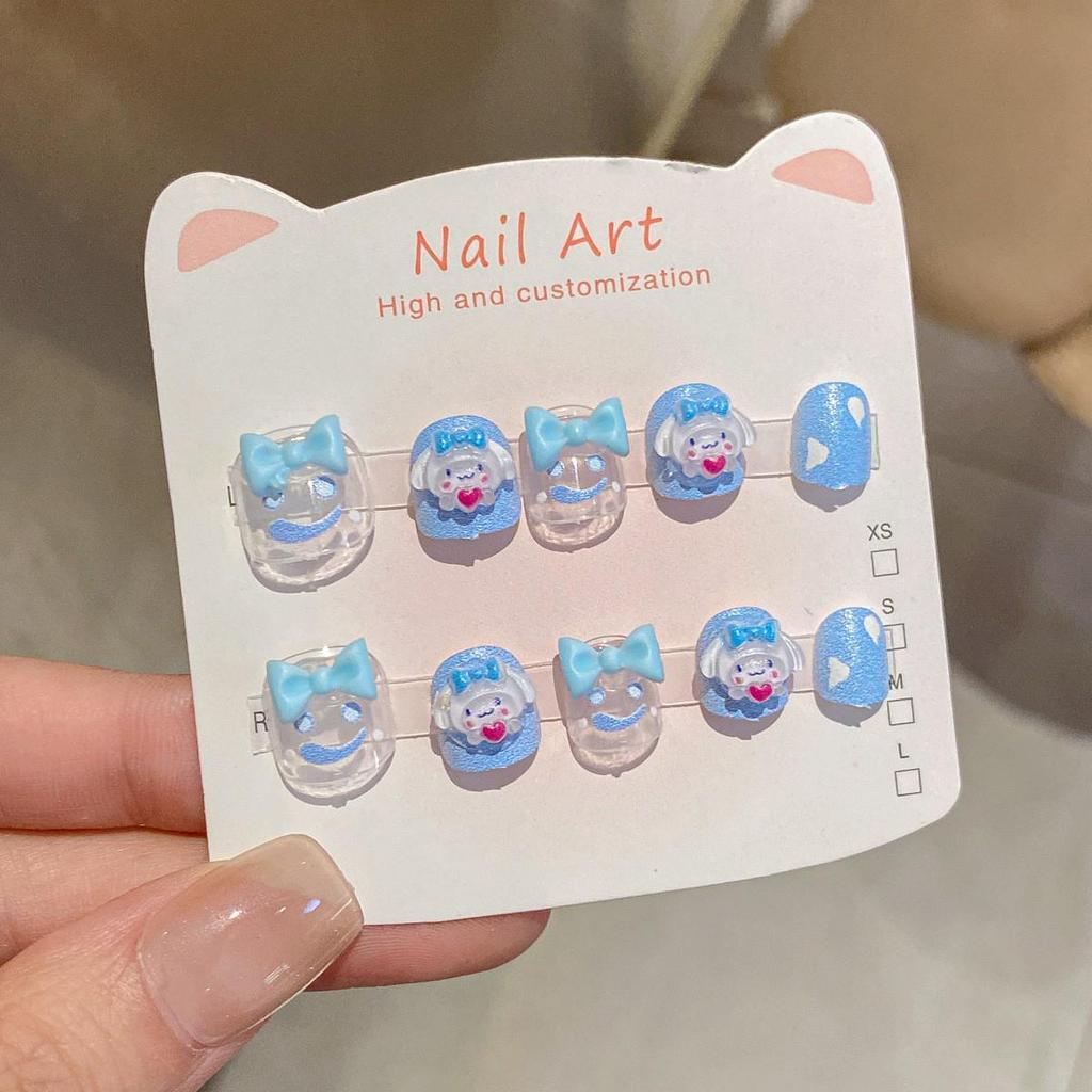 Cartoon Children's Wearable Nail Art Patches - Sweet and Cool Styled False Nails for a High-End Manicure