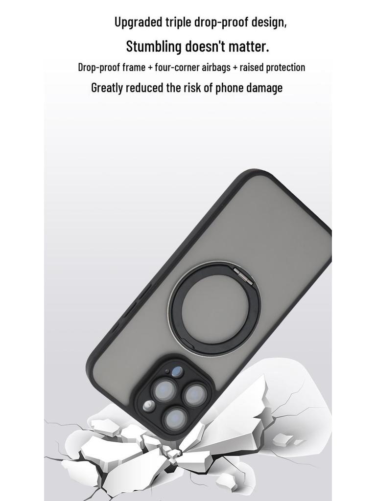 iPhone 17 Pro Max Magnetic Case with 360° Rotating Stand & Drop Protection