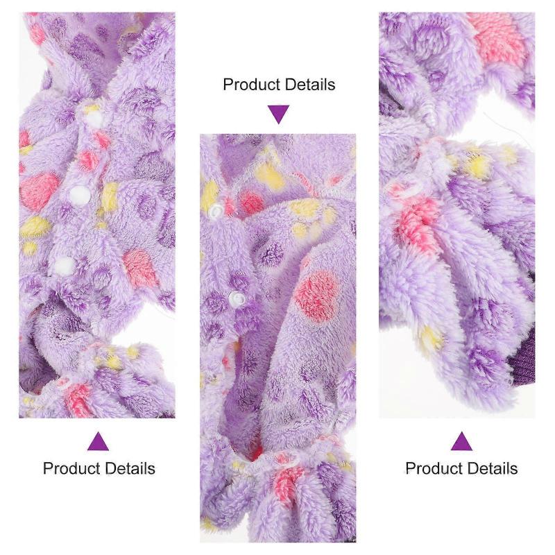 Cute Flannel Puppy Clothes Winter Insulated Outfit For Dogs Back Length 24cm 4Pcs