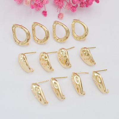 10 pezzi orecchini a bottone in stile barocco a forma speciale avvolti in oro 14K, orecchini in argento 925 fai da te fatti a mano, accessori per orecchini