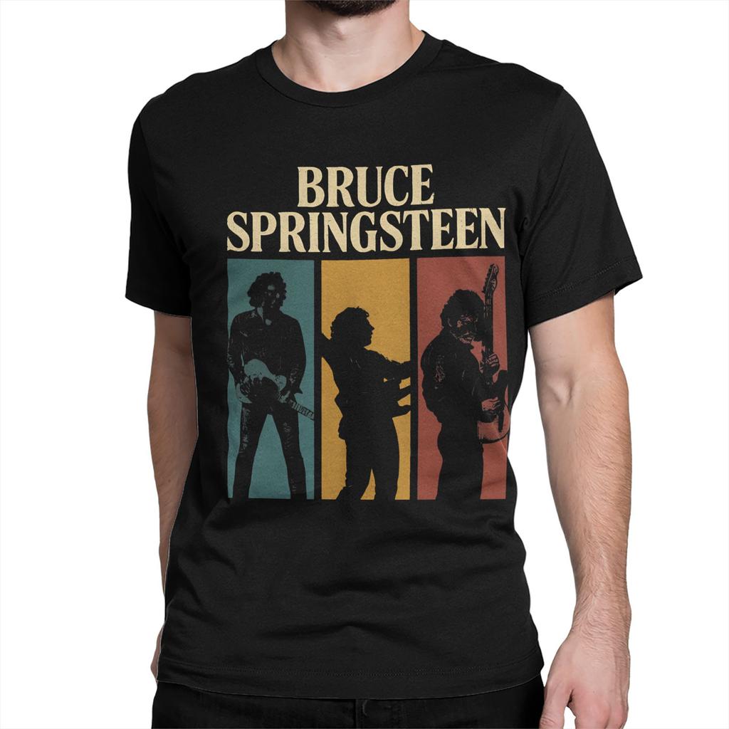 Men Bruce Springsteens T Shirts  100% Cotton Clothing Vintage Short Sleeve Round Neck Tees 4XL 5XL 6XL T-Shirts