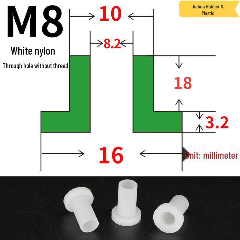 T-förmige Nylon-Dichtungsscheibe M3-M35 Gewinde Isolierabstandshalter