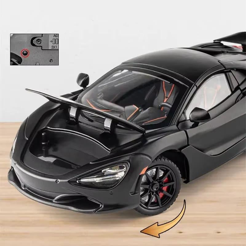 1:24 McLaren 720S Legeringsracerbilmodell Støpt metall Sportsbilmodell Simulering Lyd og lys Samleobjekter Barneleker Guttegave