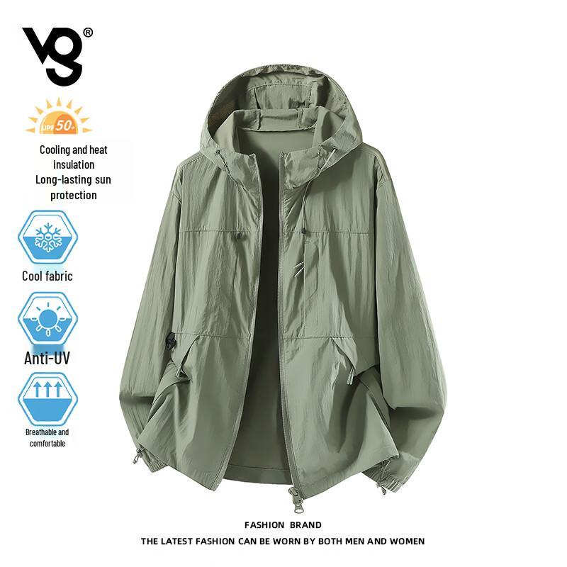 VUUG Men's Hooded Ice Silk UPF 50+ Sun Protection Jacket