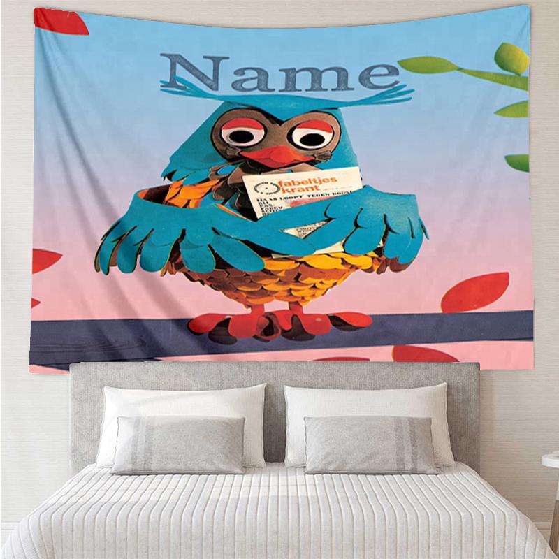 Custom Name de fabeltjeskrant Print Tapestry, Backdrop, Easy Setup, Ideal for Bedroom, Office & Living Room, with Aesthetic Wall Hanging Decor.