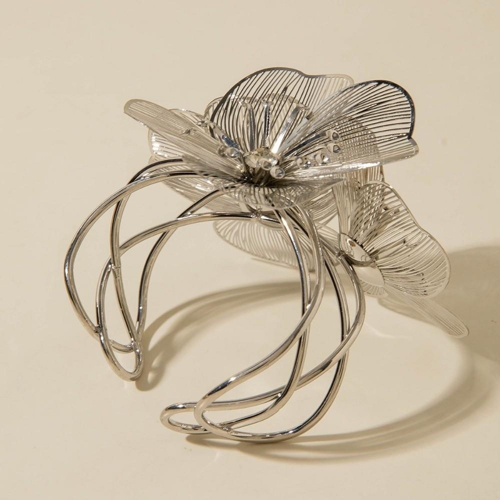 Geometric Hollow Bracelet Irregular Floral Bangle Opening Bracelet Wedding Party Accessories