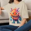 Cartoon Monster T-Shirt Monster Tee Cartoon Tee Gift for Boy Teen Girls Mom Dad Grandma Grandpa Family Sister Brother Grand Crew Team Party