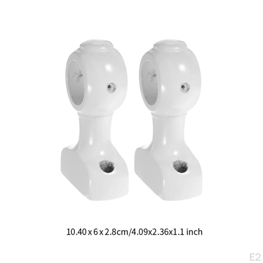 2 Pieces Curtain Rod Bracket Heavy Duty with Random Color Screw Accessory Wall Mount