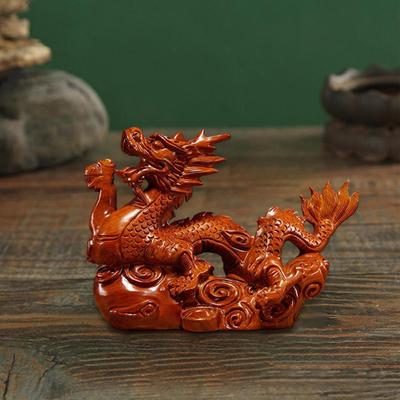 Hand-Carved Chinese Dragon Figurine Fengshui Ornament
