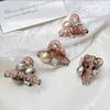 For Women Girls Bangs Ponytail Holder Daily Use Sweet Headwear French Styles Pearl Shark Clips Rhinestone Mini Hair Claws