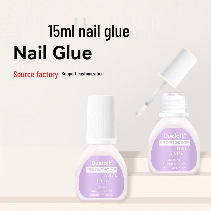 

15ml No-Light Nail Glue for False Nails, Press-On Nails, and Tips - Ideal for Nail Art and Powder Gel.