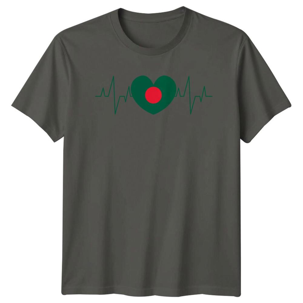 Bangladesh Flag Heartbeat Country Unisexs TShirt Unisexs Graphic Tee Top S