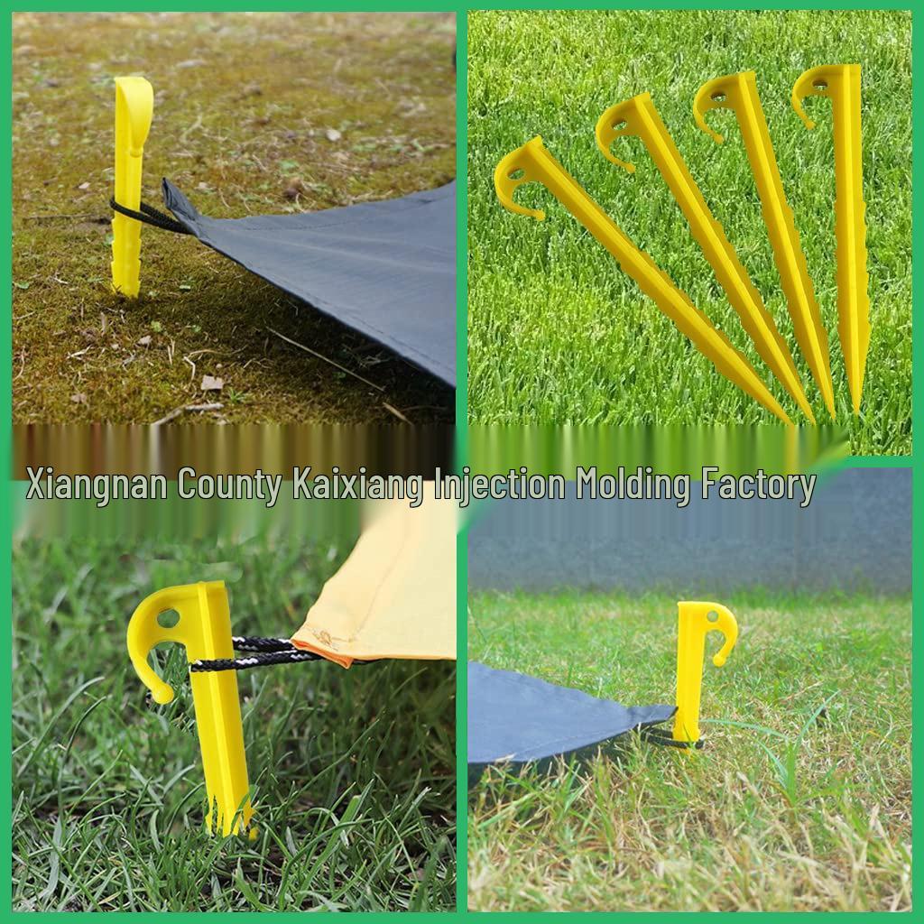 14.5cm Serrated Plastic Tent Pegs - Windproof Fixing Accessories for Tent and Picnic Mat