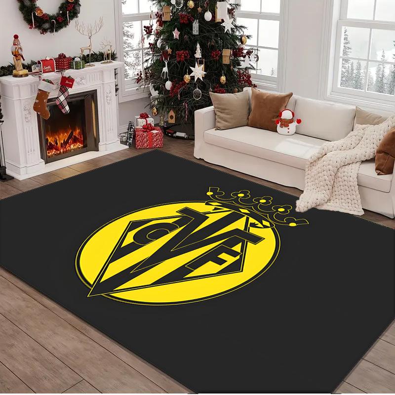 1PC rug Vill-arreal Flames Carpet, Chair Rug,Area Rug for Office Bedroom living rooms bedroom, Doormat decor Christmas fan gifts