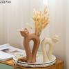 Křivá kočka Keramická váza Květináče Stolní dekorace Aranžování květin Roztomilé kotě Květinové vázy Estetická dekorace místnosti