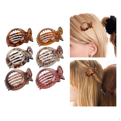 6x Flat Hair Claw Clips Accessories Hollow Out Strong Grip Smooth Headwear Pin for Everyday