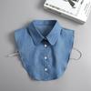 Adjustable Straps Denim Fake Collar Korean Style Turtleneck Fake Collar Retro Shirt Collar  Women